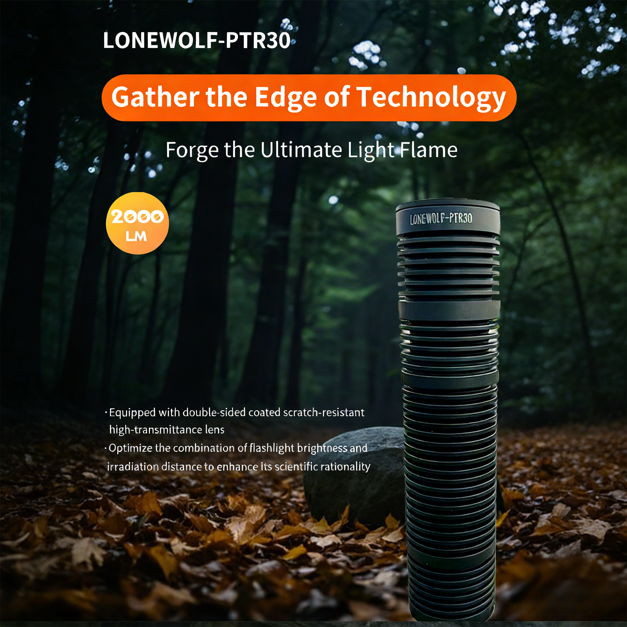 high lumen flashlight, 5 brightness levels, adjustable focus tactical torch, high power ipx6 waterproof camping home light